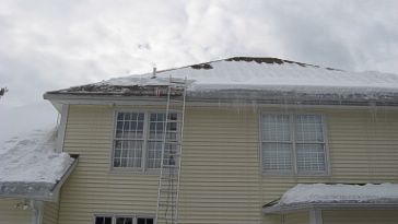 Ice dam removed